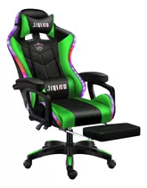 Silla Gamer Ergonomica Reclinable Luz Rgb Masaje Lumbar