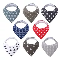 Pack 8 Uds De Babero Bandana Para Bebé Niño Y Niña