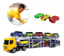 Brinquedo Infantil Carreta Cegonheira Com 11 Carrinhos