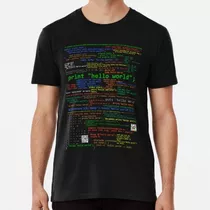 Remera Hello World - Muchos Lenguajes De Programación (oscur