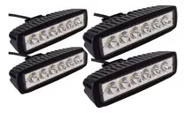 Pack X4 Foco Led Auto Focos Neblineros Led Barra Led 4x4 18w