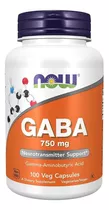 Now Foods Gaba Acido Gamma Aminobutirico 100caps 750mg