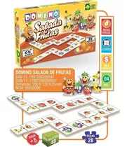 Jogo De Dominó Infantil Educativo / Aprendizado  Opção Salada De Frutas