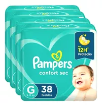 Kit Fraldas Pampers Confort Sec G - 4 Pacotes 38 Unidades