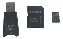 Cartão De Memória Sandisk 8gb C/ Adaptador E Leitor