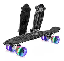 Tabla Patineta Skate Long Board Luz Led 56cm Colores Penny