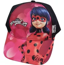 Gorra Ajustable Miraculous - Footy Negra Y Rosa