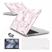 Funda Hard Case Para Macbook Air M2 13 Pulgadas Rosa Marmol