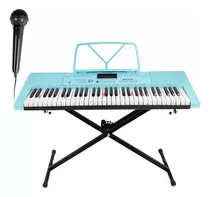 Teclado Piano Musical 61 Teclas Com Suporte E Microfone Mxt