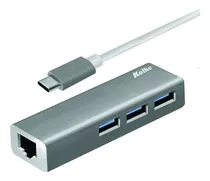 Hub Kolke 4 En 1 Usb 3.0 Rj45 Ethernet Tipo C Kch-427