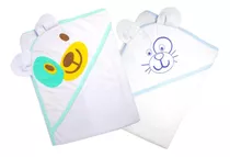 Toallón Towel Para Bebe Con Capucha Orejas Pack X2