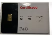 Lingote De 1gr De Oro 24k Certificado