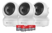 Kit X3 Cámara Seguridad Wifi Ezviz + 3 Memorias Sd 32gb