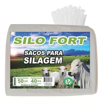 Sacos De Silagem Branco 51x110 C/abraçadeiras - 50 Unid