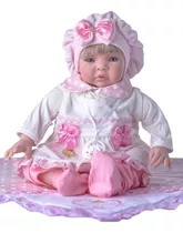 Boneca Bebê Reborn Princesa Larinha Loira 53cm 20 Acessórios