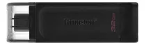 Pendrive Kingston Datatraveler 70 Dt70 32gb 3.2 Gen 1 Negro