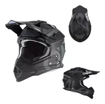 Casco Oneal Motocross Enduro 2 Series Slick Negro/ Gris Color Negro Tamaño Del Casco S 55-56cm