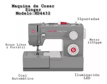 Maquina De Coser Singer Modelo Heavy 4432 Semi Industrial 