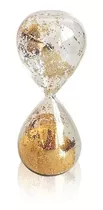 Reloj De Arena Destellos De Oro Antique De Vidrio 20cm Deco