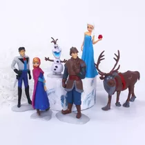 6 Bonecos Frozen Elsa Hans Anna Olaf Hans Kristoff Sven