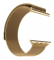 Pulseira Metal + Película P/ Smartwatch Serie 1-7 41/45mm Cor Dourado Largura 41 Mm