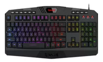 Teclado Gamer Redragon Harpe Pro K503a Rgb Qwerty Español Color Negro Con Luz Rgb