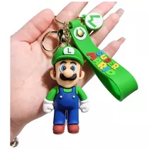 Chaveiro 3d Super Mario Bros Luigi  Yoshi Com Pingente 