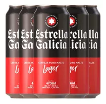 Cerveza Estrella Galicia Lager Lata 473ml X6 Unidades