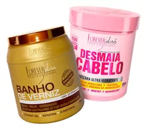 Kit Desmaia Cabelo 950g + Banho De Verniz Forever Liss 1kg