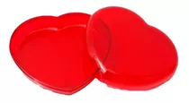 Caixa De Acrílico Vermelho Transparente Em Formato Coração