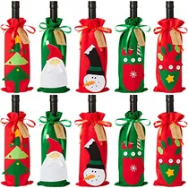 10 Cubiertas De Botellas De Vino De Navidad 5 Diseños ...