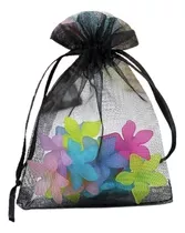 100 Sacos Organza 15x20 P/ Lembrancinhas Preto