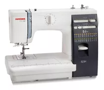 Máquina De Coser Recta Janome 523h Portable Blanca Y Negra 220v 72 Funciones