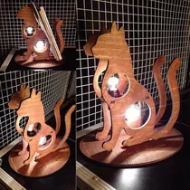Vector Corte Láser Cnc Lámpara Gato Decorativa Corel Draw