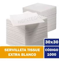 Servilletas Papel 30x30 Cod1000 Blanco Linea Dorada X Caja