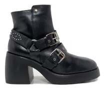 Botas Mujer Viamo Urbana Cuero Vacuno Justino Punta Cuadrada