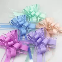 Set 50 Cintas Mágicas Dregalo Tipo Organza 5cm- Color Pastel