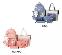 Bolso Morral Set 5 En 1 Niña Dama Escolar Universitario