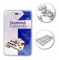 Dominó Colorido Tabuleiro Lata Decorativa 10mm Caixa Metalic