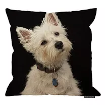 West Highland Terrier With Collar Pillow Cover 18 X 18 ...