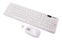 Teclado Fino Com Mouse Sem Fio Usb Wireless Ultra Thin Cor Do Teclado Branco