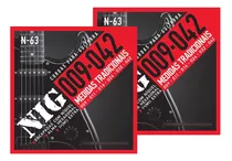 Encordoamento Guitarra Nig N-63 .009 - 042 Kit 2 Jogos