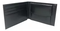 Billetera Rusconi Con Porta Monedas, Cuero - Protección Rfid Color Negro