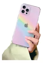 Funda Transparente Con Colores Arcoíris Para Modelos iPhone