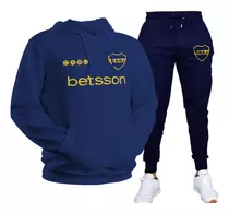 Conjunto Buzo Y Pantalón Jogging De Algodón De Boca Juniors