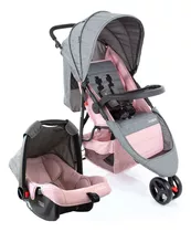 Carrinho Travel System Jetty Duo Rosa Mescla Cosco Kids