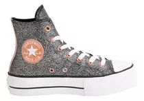 Botitas Converse Plataforma Brillo Negro Cobre Exclusiva