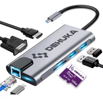 Adaptador Hub Usb Hdmi 8 En 1 Hub Compatible Con Notebook Mac Macbook Compuadora iPhone Dehuka