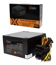 Fonte Atx 500w Real Gamer Super Silenciosa Pc Bivolt Autom. Cor Preto 100v/240v