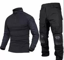 Tenida Táctica Negro Camisa + Pantalón + Protecciones